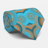 Cravate Cercle Concentré Dégradé Orange Rust Turquoise (Roulé)
