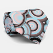 Cravate Cercle Concentré noir bleu Mocha rose (Roulé)