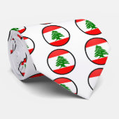 Cravate Cercle de drapeau de qualité du Liban (Roulé)