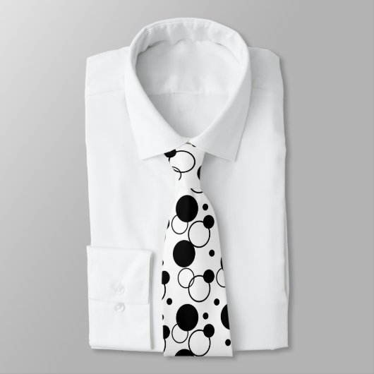 Cravate Cercle noir et blanc (Attaché)