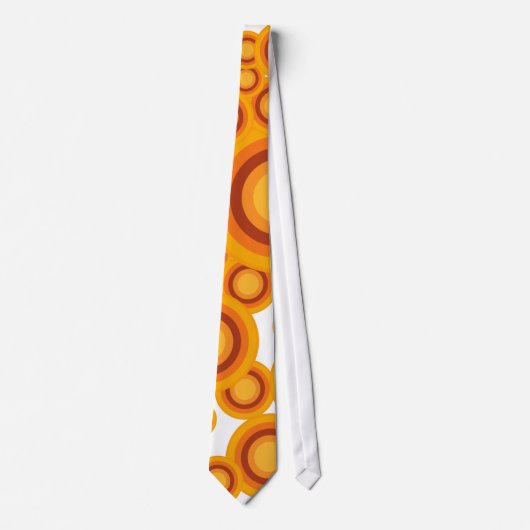 Cravate cercle orange pastel (Devant)