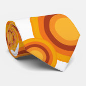 Cravate cercle orange pastel (Roulé)