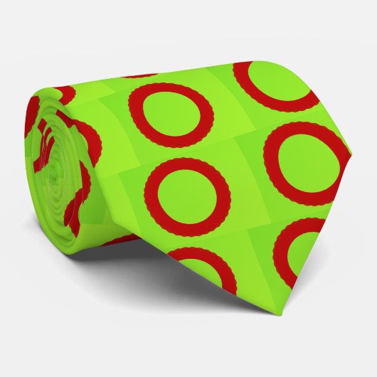 Cravate cercle rouge avec arrière - plan vert (Roulé)