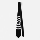 Cravate Cercle spiral blanc sur noir (Devant)