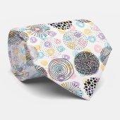 Cravate Cercles Abstraits Couleurs Motif noir et pastel (Roulé)
