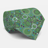 Cravate Cercles abstraits modernes élégants en vert violet (Roulé)