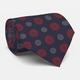 Cravate Cercles Art déco moderne rouge et blanc