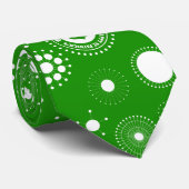 Cravate Cercles blancs et verts avec l'icône St Patrick ve (Roulé)