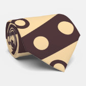 Cravate Cercles Chocolat beige Motif minimal (Roulé)