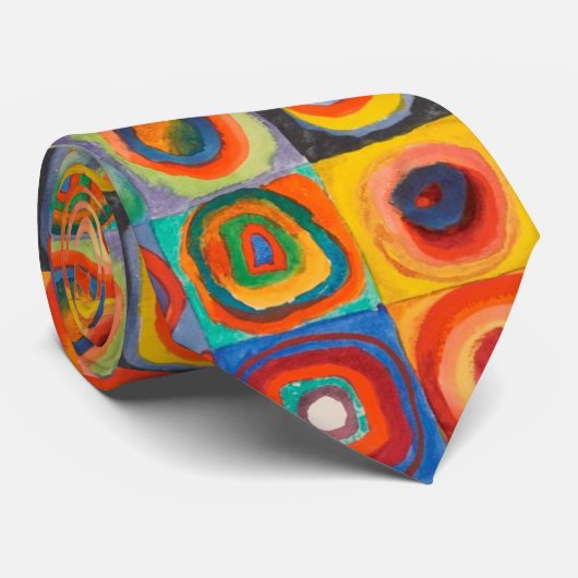 Cravate Cercles concentrés Carré de Kandinsky (Roulé)
