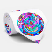 Cravate cercles d'amour super hippie (Roulé)