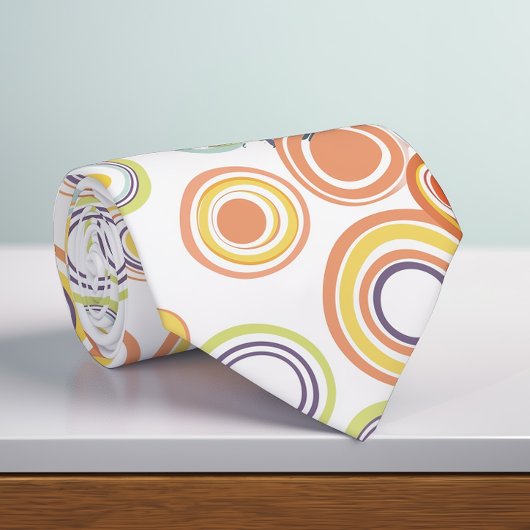 Cravate Cercles d'automne rétro plus gros