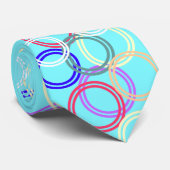 Cravate cercles de danse en bleu électrique (Roulé)