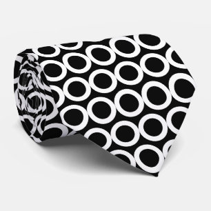 Cravate Cercles de Motifs géométriques noirs et blancs