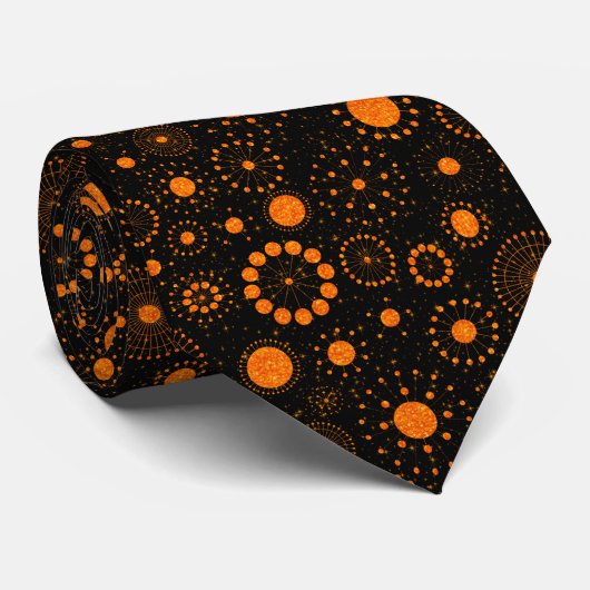 Cravate Cercles de Parties scintillant Faux orange Motif s (Roulé)
