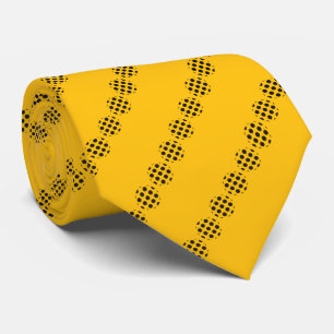 Cravate Cercles de point Polka Noir Motif sur couleur or