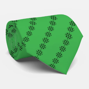 Cravate Cercles de point Polka Noir Motif sur couleur vert