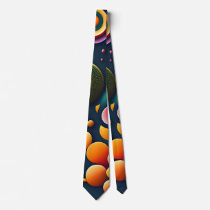 Cravate Cercles de torsion dynamique Abstrait Motif arc-en