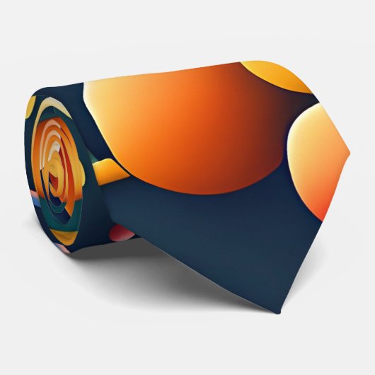 Cravate Cercles de torsion dynamique Abstrait Motif arc-en (Roulé)