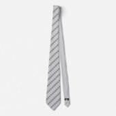 Cravate Cercles D'Écran Noir Polka Motif Sur Gris (Devant)