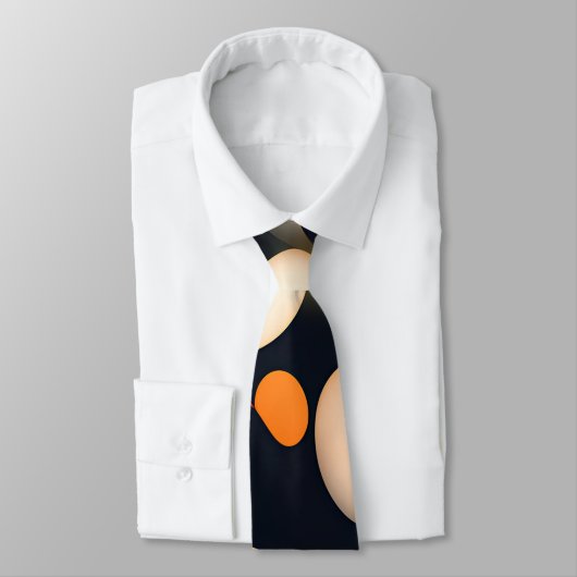 Cravate Cercles d'oeufs Motif Abstrait orange (Attaché)
