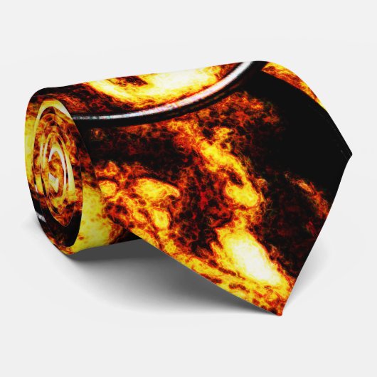 Cravate Cercles d'or noir (Roulé)