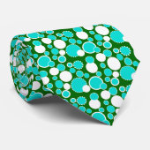Cravate Cercles et Points Turquoise (Roulé)