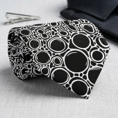 Cravate Cercles Géométriques Noirs