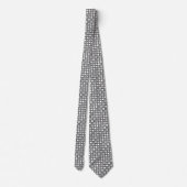 Cravate Cercles gris noir blanc unique Motif Carré (Dos)
