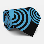 Cravate Cercles hypnotisants - bleu (Roulé)
