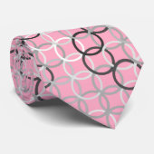 Cravate Cercles modernes de la moitié du siècle, rose de (Roulé)