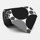 Cravate Cercles Monochromes : Noir Abstrait Blanc Et Gris, (Roulé)