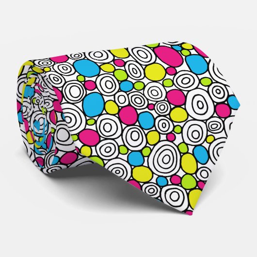 Cravate Cercles Motif 210819 - Couleurs 01 (Roulé)