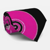 Cravate Cercles noirs et roses (Roulé)