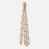 Cravate Cercles orange turquoise Motif mi-siècle (Dos)