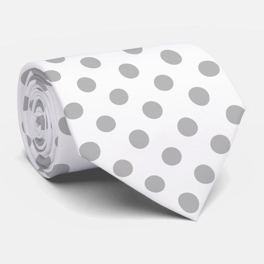 Cravate Cercles pois gris Chrome (Roulé)