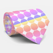 Cravate Cercles rose violet jaune dans un Motif géométriqu (Roulé)