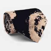 Cravate Cercles roses d'or et de noir organique (Roulé)