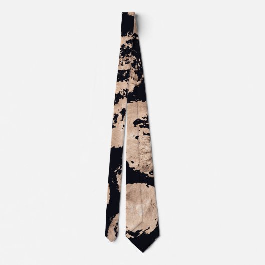 Cravate Cercles roses d'or et de noir organique (Dos)