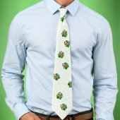 Cravate Cercles rouges verts Wavy Fun Christmas Skeletons