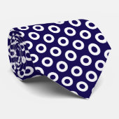 Cravate Cercles simples bleu foncé et blanc Hommes Motifs (Roulé)