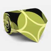 Cravate Cercles sur cercles - Vert et Noir (Roulé)