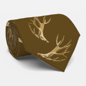 Cravate Cerf Chasseur Bois Foncé Marron (Roulé)