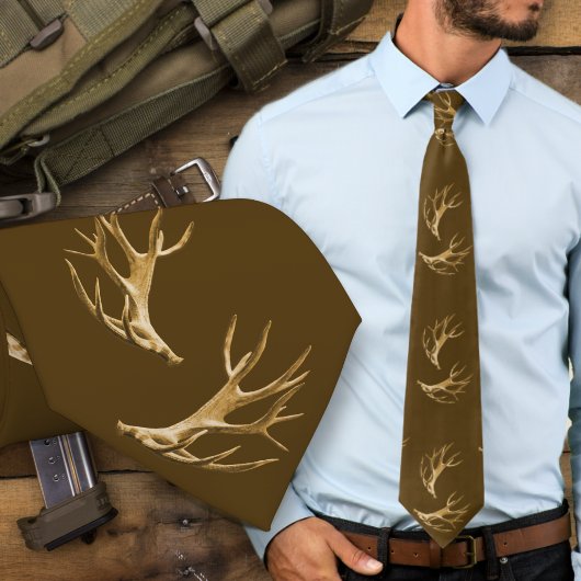Cravate Cerf Chasseur Bois Foncé Marron