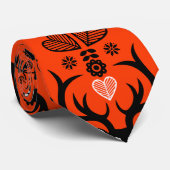 Cravate Cerf d'art populaire scandinave (Roulé)