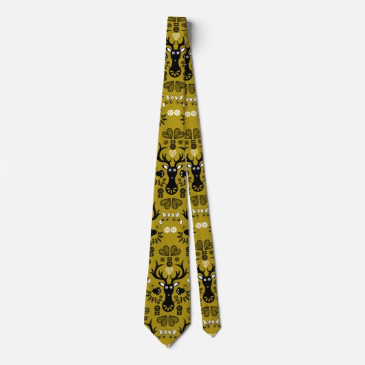 Cravate Cerf d'art populaire scandinave (Devant)