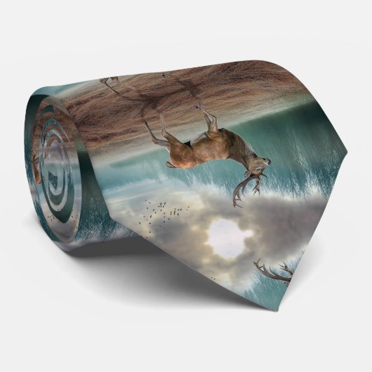 Cravate Cerf Lone Dans La Forêt Misty (Roulé)