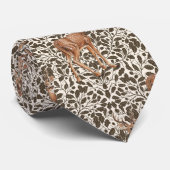 Cravate Cerf sur le motif damassé de chêne décoratif en br (Roulé)
