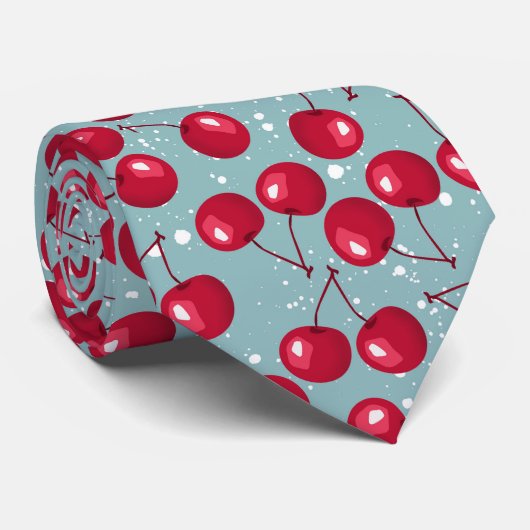 Cravate Cerise d'hiver. (Roulé)