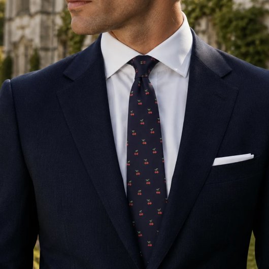 Cravate Cerise Navy